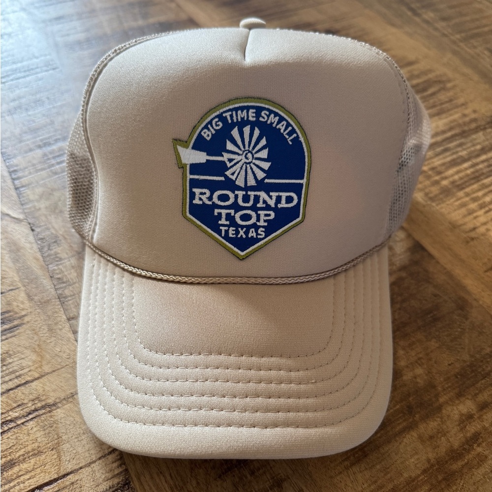 Round Top Texas Big Time Small Beige Trucker Hat